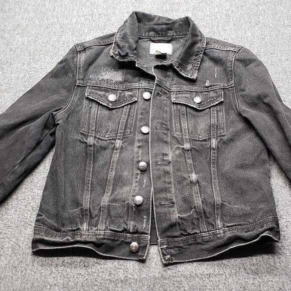 Polo Ralph Lauren Denim Supply Black Jean Jacket USA Flag Patch Vtg Women's XS - Picture 2 of 12